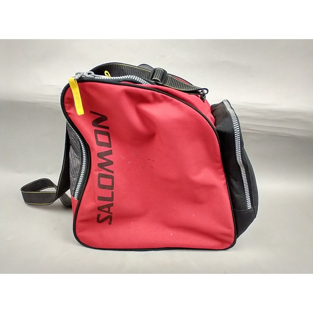Salomon Equipe Ski Boot Bag Red Black Gear Carrier Adjustable Strap Vintage - Picture 3 of 14
